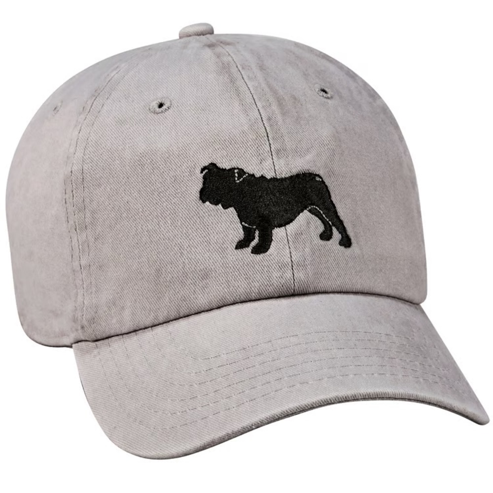 Love My Bulldog Baseball Cap Hat Unisex Grey Black Pet Collection